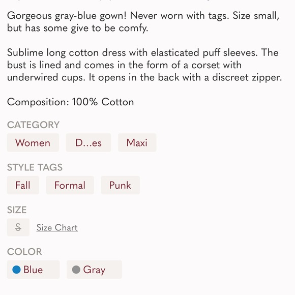 Selkie Monte Marte Ritz in size small - NWT royal navy gown regal - Picture 10 of 11